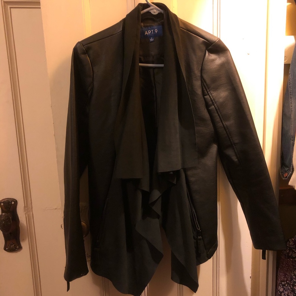 Leather jacket waterfall suede